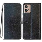 For Motorola Moto G32 Glitter Powder Flip Leather Phone Case(Black)