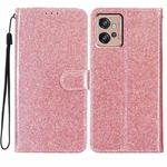 For Motorola Moto G32 Glitter Powder Flip Leather Phone Case(Rose Gold)