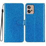 For Motorola Moto G32 Glitter Powder Flip Leather Phone Case(Blue)