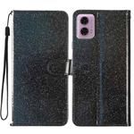 For Motorola Moto G23 Glitter Powder Flip Leather Phone Case(Black)