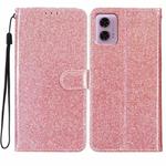 For Motorola Moto G23 Glitter Powder Flip Leather Phone Case(Rose Gold)