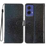 For Motorola Moto G85 Glitter Powder Flip Leather Phone Case(Black)