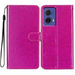 For Motorola Moto G85 Glitter Powder Flip Leather Phone Case(Rose Red)