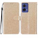 For Motorola Moto G85 Glitter Powder Flip Leather Phone Case(Gold)