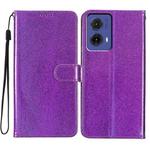 For Motorola Moto G85 Glitter Powder Flip Leather Phone Case(Purple)