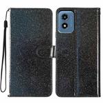 For Motorola Moto G Play 2024 Glitter Powder Flip Leather Phone Case(Black)