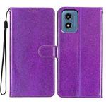 For Motorola Moto G Play 2024 Glitter Powder Flip Leather Phone Case(Purple)