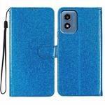 For Motorola Moto G Play 2024 Glitter Powder Flip Leather Phone Case(Blue)