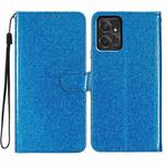 For Motorola Moto G Power 5G Glitter Powder Flip Leather Phone Case(Blue)