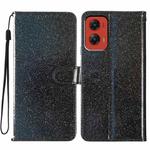 For Motorola Moto G Stylus 5G 2024 Glitter Powder Flip Leather Phone Case(Black)