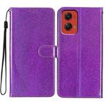 For Motorola Moto G Stylus 5G 2024 Glitter Powder Flip Leather Phone Case(Purple)