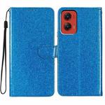 For Motorola Moto G Stylus 5G 2024 Glitter Powder Flip Leather Phone Case(Blue)