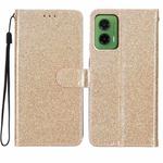 For Motorola Moto G35 Glitter Powder Flip Leather Phone Case(Gold)