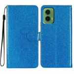 For Motorola Moto G35 Glitter Powder Flip Leather Phone Case(Blue)