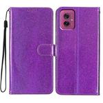 For Motorola Moto G55 Glitter Powder Flip Leather Phone Case(Purple)