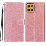 For Motorola Moto G15 Glitter Powder Flip Leather Phone Case(Rose Gold)