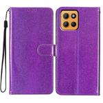 For Motorola Moto G15 Glitter Powder Flip Leather Phone Case(Purple)