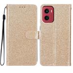 For Motorola Moto G05 Glitter Powder Flip Leather Phone Case(Gold)