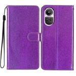 For OPPO Reno10 / Reno10 Pro Global Glitter Powder Flip Leather Phone Case(Purple)