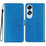 For OPPO A60 Glitter Powder Flip Leather Phone Case(Blue)