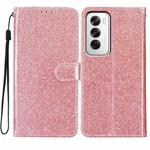 For OPPO Reno12 Global Glitter Powder Flip Leather Phone Case(Rose Gold)