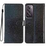For OPPO Reno12 Pro Global Glitter Powder Flip Leather Phone Case(Black)