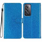 For OPPO Reno12 Pro Global Glitter Powder Flip Leather Phone Case(Blue)
