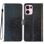 For OPPO Reno13 Pro Global Glitter Powder Flip Leather Phone Case(Black)