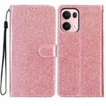 For OPPO Reno13 Pro Global Glitter Powder Flip Leather Phone Case(Rose Gold)
