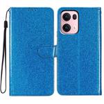 For OPPO Reno13 Pro Global Glitter Powder Flip Leather Phone Case(Blue)