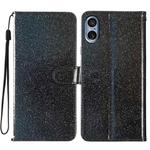 For Sony Xperia 5 V Glitter Powder Flip Leather Phone Case(Black)