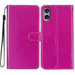 For Sony Xperia 5 V Glitter Powder Flip Leather Phone Case(Rose Red)