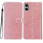 For Sony Xperia 5 V Glitter Powder Flip Leather Phone Case(Rose Gold)