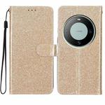 For Huawei Mate 60 Pro Glitter Powder Flip Leather Phone Case(Gold)