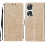 For Honor 90 Glitter Powder Flip Leather Phone Case(Gold)
