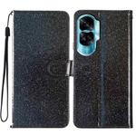 For Honor 90 Lite Glitter Powder Flip Leather Phone Case(Black)