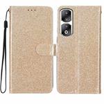 For Honor 90 Pro Glitter Powder Flip Leather Phone Case(Gold)