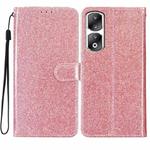 For Honor 90 Pro Glitter Powder Flip Leather Phone Case(Rose Gold)