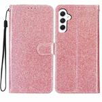 For Samsung Galaxy A26 5G Glitter Powder Flip Leather Phone Case(Rose Gold)
