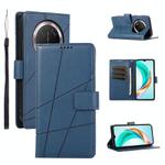 For Honor X9c Global / Magic7 Lite PU Genuine Leather Texture Embossed Line Phone Case(Blue)