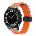 For Samsung Galaxy Watch6 / 5 / 4 Translucent Magnetic Black Buckle Silicone Watch Band(Orange)