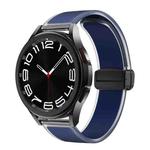 For Samsung Galaxy Watch6 / 5 / 4 Translucent Magnetic Black Buckle Silicone Watch Band(Dark Blue)