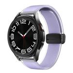 For Samsung Galaxy Watch6 / 5 / 4 Translucent Magnetic Black Buckle Silicone Watch Band(Purple)