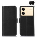 For Xiaomi Redmi Note 13R Pro Magnetic Crazy Horse Texture Genuine Leather RFID Phone Case(Black)