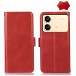 For Xiaomi Redmi Note 13R Pro Magnetic Crazy Horse Texture Genuine Leather RFID Phone Case(Red)