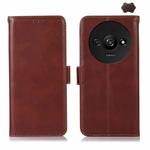 For Xiaomi Redmi A3 Magnetic Crazy Horse Texture Genuine Leather RFID Phone Case(Brown)