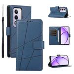 For OPPO A3 Pro 5G PU Genuine Leather Texture Embossed Line Phone Case(Blue)