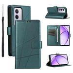 For OPPO A3 Pro 5G PU Genuine Leather Texture Embossed Line Phone Case(Green)