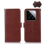 For Samsung Galaxy A25 5G Global Magnetic Crazy Horse Texture Genuine Leather RFID Phone Case(Brown)