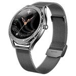V66 1.28inch BT5.0 Smart Watch Support Heart Rate/ Sleep Detection, Style:Steel Strap(Black)